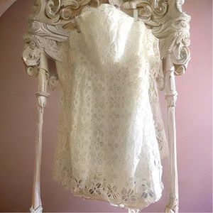 Milly of New York white floral eyelet strapless dress Size 6